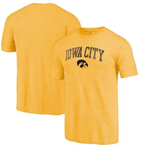 Iowa Hawkeyes Fanatics Branded Yellow Arched City Tri Blend T-Shirt